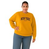 BENROMA New York Baskılı Büyük Beden Unisex Sweatshirt, Sarı, L