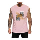 BENROMA New York Baskılı Kolsuz Tişört, Pembe, L, MHSBNR13