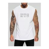 BENROMA Nyc 91 Baskılı Kolsuz Tişört,Beyaz L