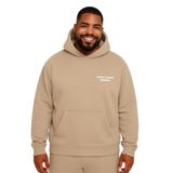 BENROMA Peteet Studios Baskılı Büyük Beden Unisex Sweatshirt, Bej, XL