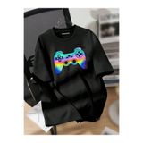 BENROMA PLAYSTATION OYUN KOLU BASKILI OVERSİZE UNİSEX TİŞÖRT[3-12 yaş aralığı çocuk tişört mevcut] BENROMA908580