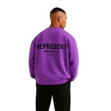 BENROMA Represent Baskılı Unisex Sweatshirt, Mor, M