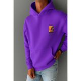 BENROMA Sunset Baskılı Sweatshırt,Mor 2XL