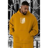 BENROMA Titan Baskılı Büyük Beden Sweatshirt, Sari, M