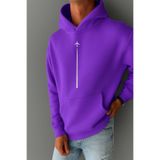 BENROMA Uçak Baskılı Sweatshırt,Mor 4XL