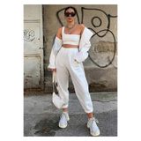 BENROMA Unisex Oversize Eşofman,Beyaz M BENROMA35B