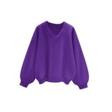 BENROMA Ünisex V Yaka Sweatshirt, Mor, 2XL, SWEAT2KAPBNRQ3