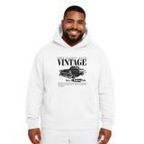BENROMA Vintage Baskılı Büyük Beden Unisex Sweatshirt, Beyaz, 3XL