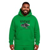 BENROMA Vintage Baskılı Büyük Beden Unisex Sweatshirt, Yeşil, M
