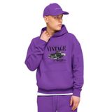 BENROMA Vintage Baskılı Sweatshırt,Mor L