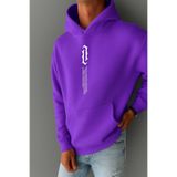 BENROMA Yazı Baskılı Sweatshırt,Mor XL