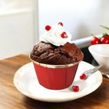 Bens Cup Cake | Sufle Kapsülü | Muffin Kapsülü Kırmızı Asetatlı 25 Adet (50X39mm)