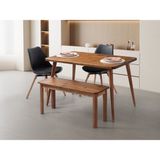 Bensett Kitta Yemek Masası, %100 Masif Ahşap, 120 x 75 cm, Ceviz