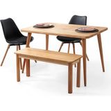 Bensett Kitta Yemek Masası, %100 Masif Ahşap, 120x75 Cm, Naturel - 120 x 75 cm