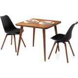 Bensett Kitta Yemek Masası, %100 Masif Ahşap, 80X80 cm, Ceviz - 80 x 80 cm