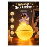 BENT Astronot Temalı Ay Gece Lambası Dekoratif Masaüstü Aydınlatma Çocuk ve Genç Odası Lambası