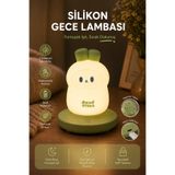 BENT Dokunmatik Tavşan Gece Lambası Şarjlı 3 Kademe Parlaklık Ayarlı Silikon Masa Lambası Çocuk Uyku Lambası