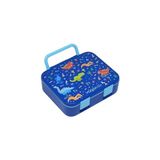 Bento 1000ML Lunchbox Tek Katlı 3 Bölmeli Kulplu Abs Plastik Çocuk Sefer Tası Yemek Kutusu (Lacivert) - Kestane Akaju - Option-1