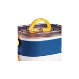 Bento 1200ML Çift Renkli Lunchbox 2 Katlı Çelik Sefer Tası Yemek Kutusu (Sarı) - Kestane Akaju - Option-1