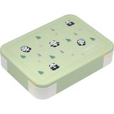 Bento 1330ML Lunchbox Tek Katlı 5 Bölmeli Pp Plastik Çocuk Sefer Tası Yemek Kutusu (Yeşil) - standart