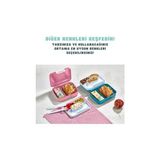 Bento 1600ML Lunchbox Tek Katlı 2 Bölmeli Pp Plastik Sefer Tası Yemek Kutusu Turkuaz - Kestane Akaju - Option-1