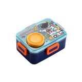 Bento 600ml Yeni Lunchbox Serisi Sevimli Desenli Tek Katlı Bölmesiz Mini Sosluklu Sızdırmaz Paslanmaz Çelik Sefer Tası Çocuk Okul Yemek Kutusu BPA Yok Özel Kutulu - Lacivert