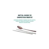 Bento 700ML Lunchbox Tek Katlı 2 Bölmeli Çelik Sefer Tası Yemek Kutusu (Turkuaz) - Kestane Akaju - Option-1