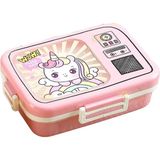 Bento 820ML Lunchbox Sevimli Dostlar Tek Katlı 3 Bölmeli Paslanmaz Çelik Sefer Tası Yemek Kutusu