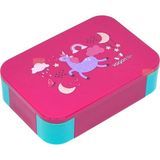 Bento 900ML Lunchbox Tek Katlı 2 Bölmeli Pp Plastik Çocuk Sefer Tası Yemek Kutusu (Pembe) - Çok Renkli