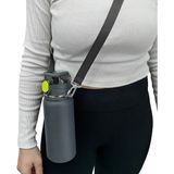 Bentopia Paslanmaz Çelik Su Matarası - 600 ml - Askılı - Pipetli Veya Pipetsiz Çelik Suluk - Siyah
