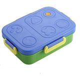 Bentopia Renkli Desenli Beslenme Kutusu - 880 ml 2 Bölmeli Çocuk Beslenme Kabı Pp - Mavi
