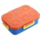 Bentopia Renkli Desenli Beslenme Kutusu - 880 ml 2 Bölmeli Çocuk Beslenme Kabı Pp - Turuncu