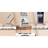 Benty Sandy 10 Litre Karbonlu Kedi Kumu Hap Yutturma Aparatı Faenbei Ödül Krema 6 'lı