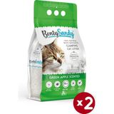 Bentysandy Yesil Elma Kokulu Topaklanan Ince Taneli Kedi Kumu 5Lx2