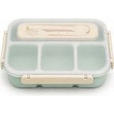 Beny Store 4 Bölmeli Yeşil Beslenme Kabı Çatal Kaşıklı Lunch Box