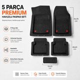 Beny Store Fiat Egea Cross Tamir Kitli (2020-2023) Uyumlu 4d Extra Derin Havuzlu Kesilebilir Universal Oto Paspas 5 Parça - Siyah