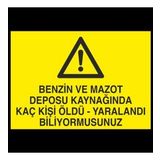 Benzin Ve Mazot Deposu Kaynagında Kaç Kişi Öldü Yaralandı Biliyormusunuz Uyarı Levhası 60x90cm