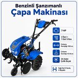 Benzinli Çapa Makinası Makinesi 7 Hp Şanzımanlı 2+1 Vites 100 Cm Çalışma Genişliği 24 Bıçaklı