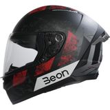 Beon B-507 Full Face Motosiklet Kaskı FF03 Siyah/kırmızı/gri - Çok Renkli