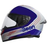 Beon B-507 Full Face Motosiklet Kaskı FF04 Beyaz/mavi/kırmızı - Çok Renkli