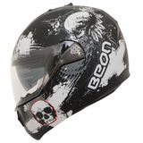 Beon B-700 Cene Acilir Motosiklet Kaski Siyah Kuru Kafa - S