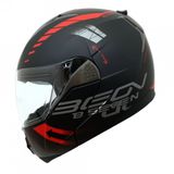 Beon B 700 Vertigo Cene Acilir Motosiklet Kaski Siyah Kirmizi - Xl
