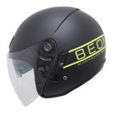Beon B217 Çenesiz Vizörlü Yazlık Kask Mat Siyah/sarı - Sarı - Siyah