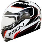 Beon B700 Güneş Gözlüklü Çene Açılır Kask Beyaz Siyah Kırmızı Xla - Diğer