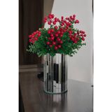 BeQ Home 20 Cm Beyaz (gümüş) Aynalı Yuvarlak Vazo