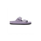 Bequemere MK205 Lila Hakiki Deri Tam Kaplama Mantar Taban Çift Tokalı Unisex Ortopedik Terlik