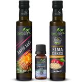 Beralife 250 ml Aspir Yağı + 250 ml Sandaloz Sakızlı Elma Sirkesi + 20 ml Çörek Otu Yağı