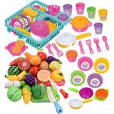 Berat Toys Berattoys Oyuncak 21PCS Bulaşıklık SETI+28PCS Kesilebilen Oyuncak Meyve Sebze Set Evcilik Oyun Set