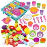 Berat Toys Oyuncak Bulaşık Set Mutfak Seti 20 Parçakesilen Meyve Sebze 21 Parca Bulasik Seti