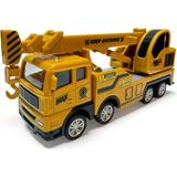 Berattoys 17 cm Oyuncak Kamyon Kırılmaz Oyuncak Vinç Çekici Oyuncak Iş Araçları Sürtmeli Iş Makinası - Sarı Dev